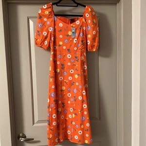 NWT Ann Taylor Floral V-Neck Midi Dress